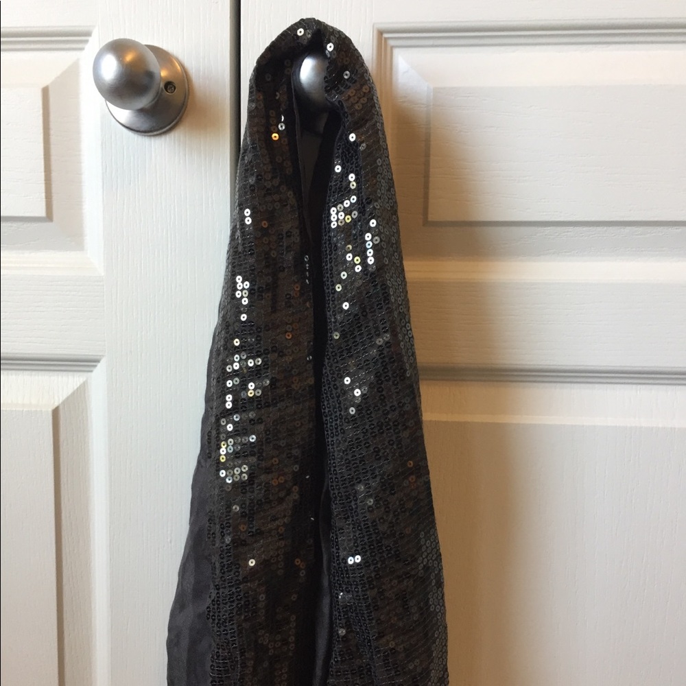 Charcoal Sequin Scarf Wrap